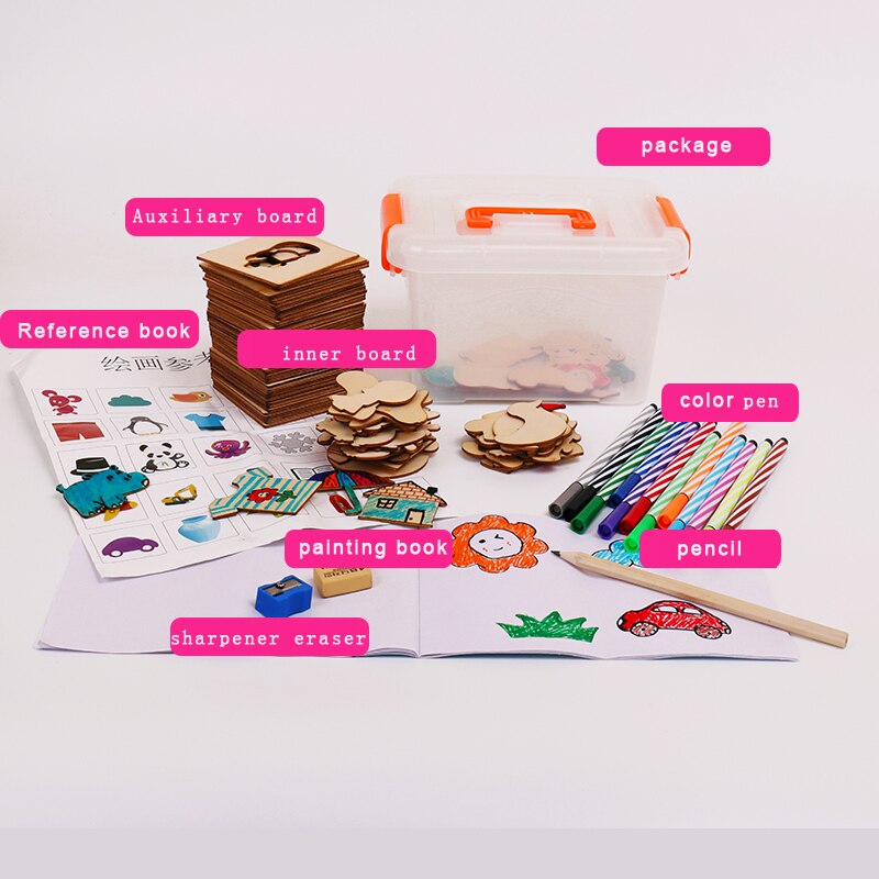 Logwood 100pcs board School Verf Gereedschap Educatief Kleurboek Verf Leren Kleuring Board tekentafel Houten Tekening speelgoed