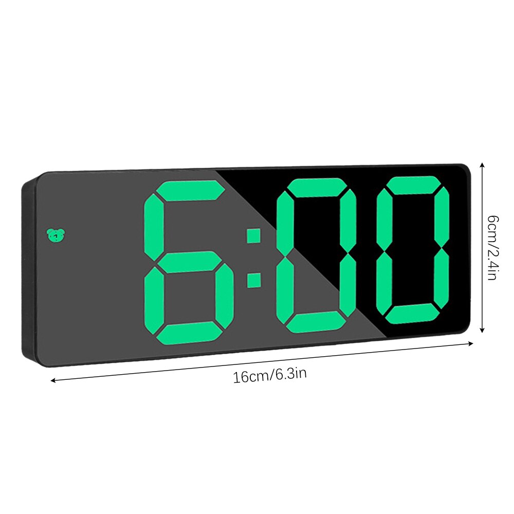 Digital Alarm Clock Mirror LED Clock Night Lights Digital Alarm Snooze Display Time Table Desktop Clock Lamp Home Decor