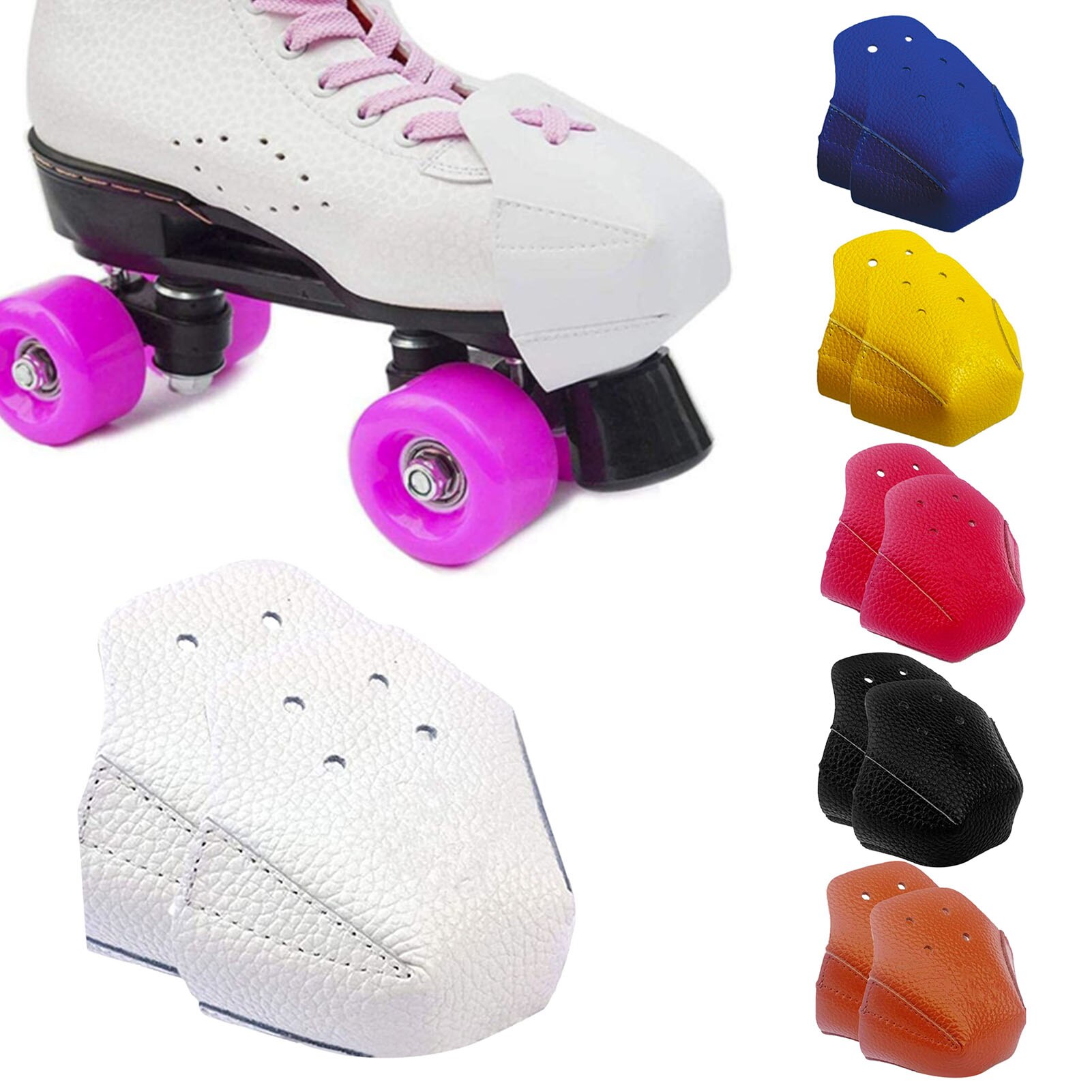 1 Paar Neus Guards Protectors Pu Leer Roller Skate Neus Protectors Met 4 Gaten Voor Roller Skate Outdoor training Gym