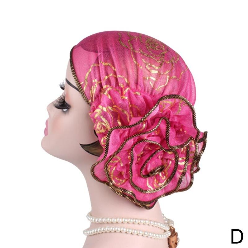 Chapeau turban à fleurs pour femme, chapeau décontracté d'été, turban musulman, turban indien, rétro, étiré, floral: D