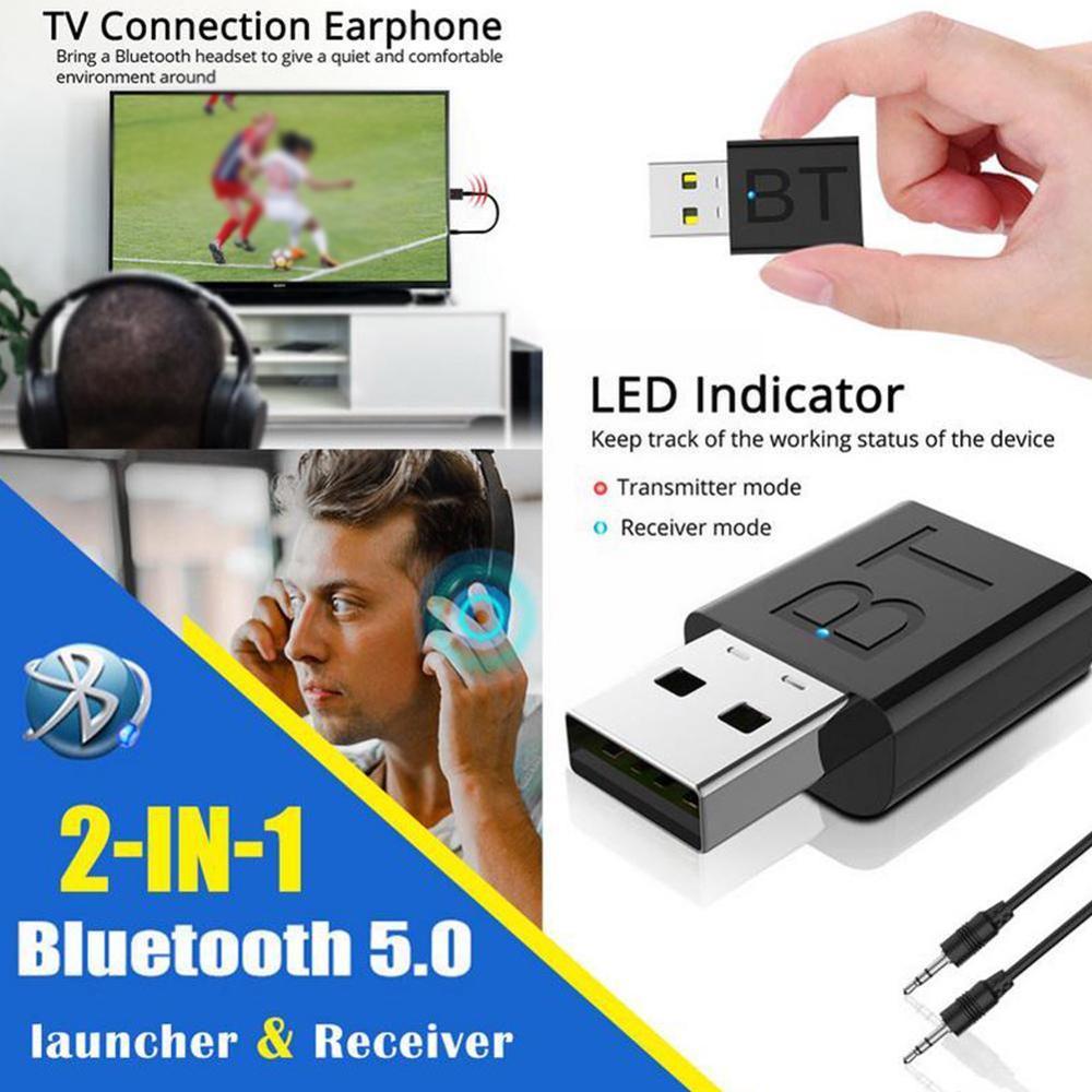 Usb Wireless Bluetooth 5.0 Receiver Adapter Music Speakers 3.5mm Aux Car Stereo Audio Adapter For Tv Headphone W6a4