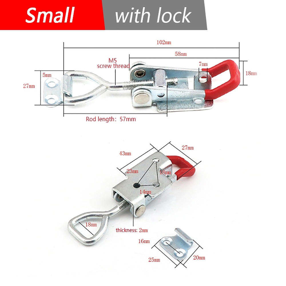 1 pièces serrure à dégagement rapide boucle charnière boîte à outils boîtier Push Pull bascule loquet pince anti-dérapant 4001/4002/4003 fermoir de capture: Indigo