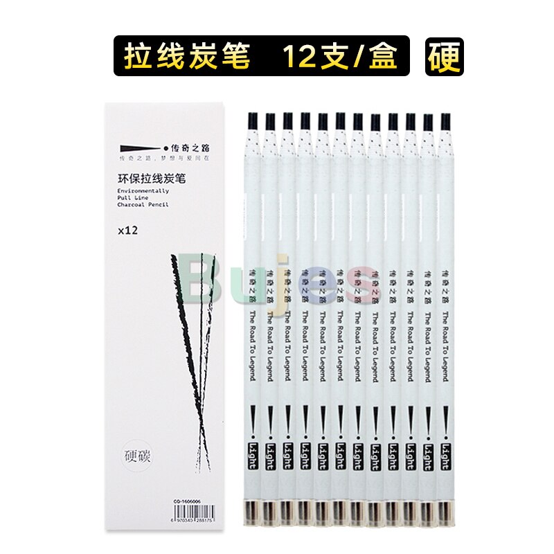 Carvão vegetal esboçando puxar linha lápis de carvão vegetal desenho caneta de arte caneta de carbono macio/médio/duro 12 peças suprimentos de arte profissional