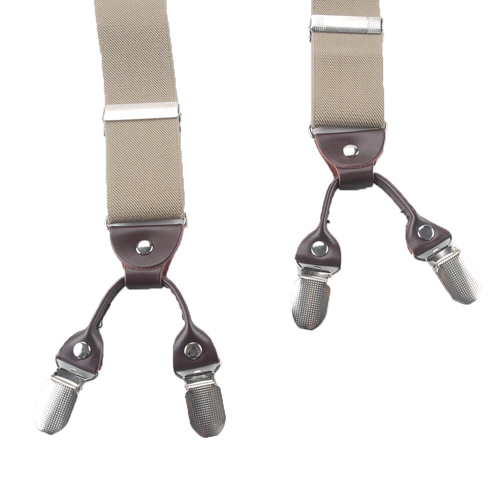 Tirantes elásticos portátiles Vintage Casual Across accesorios aleación y cuero para hombre