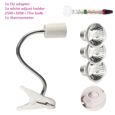 25w uva&uvb juster temperatur lamper skildpadde krybdyr varme tilbage kæledyr lys skildpadde calcium solarium akvarie habitat belysning: Juster hvid 3 lampe