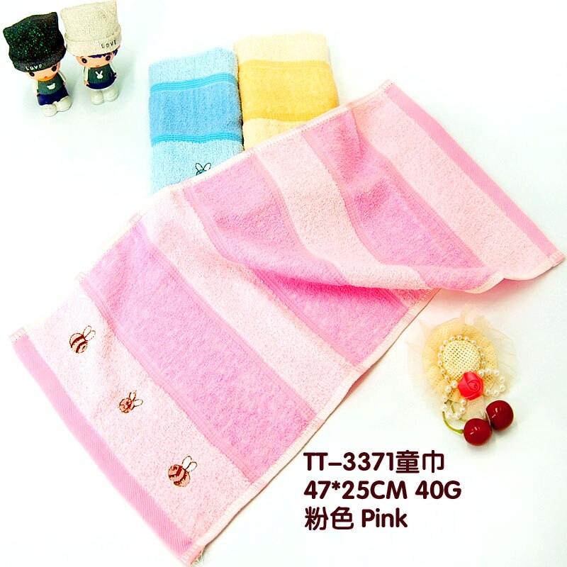 Et blødt, tyndt broderet bomuldshåndklæde tegneseriebi dejligt vaskeklud håndklæde en praktisk klud til en pause: Tt3371 lyserøde