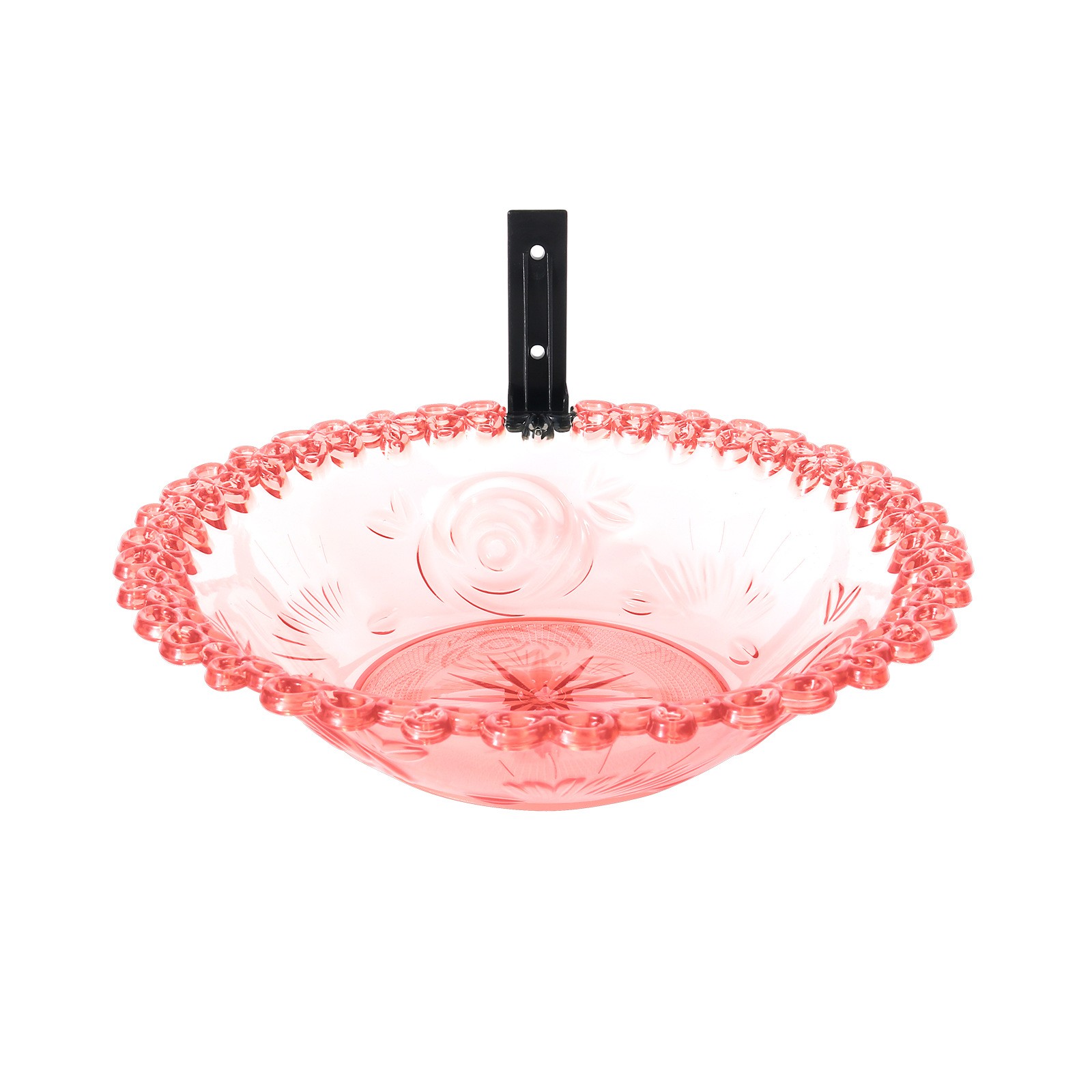 Outdoor Plastic Wandmontage Vogelbad Hangende Vogelvoeder Vogelbad Feeder Lade Wandmontage Vogelbad Binnenplaats Decoratie: Rood