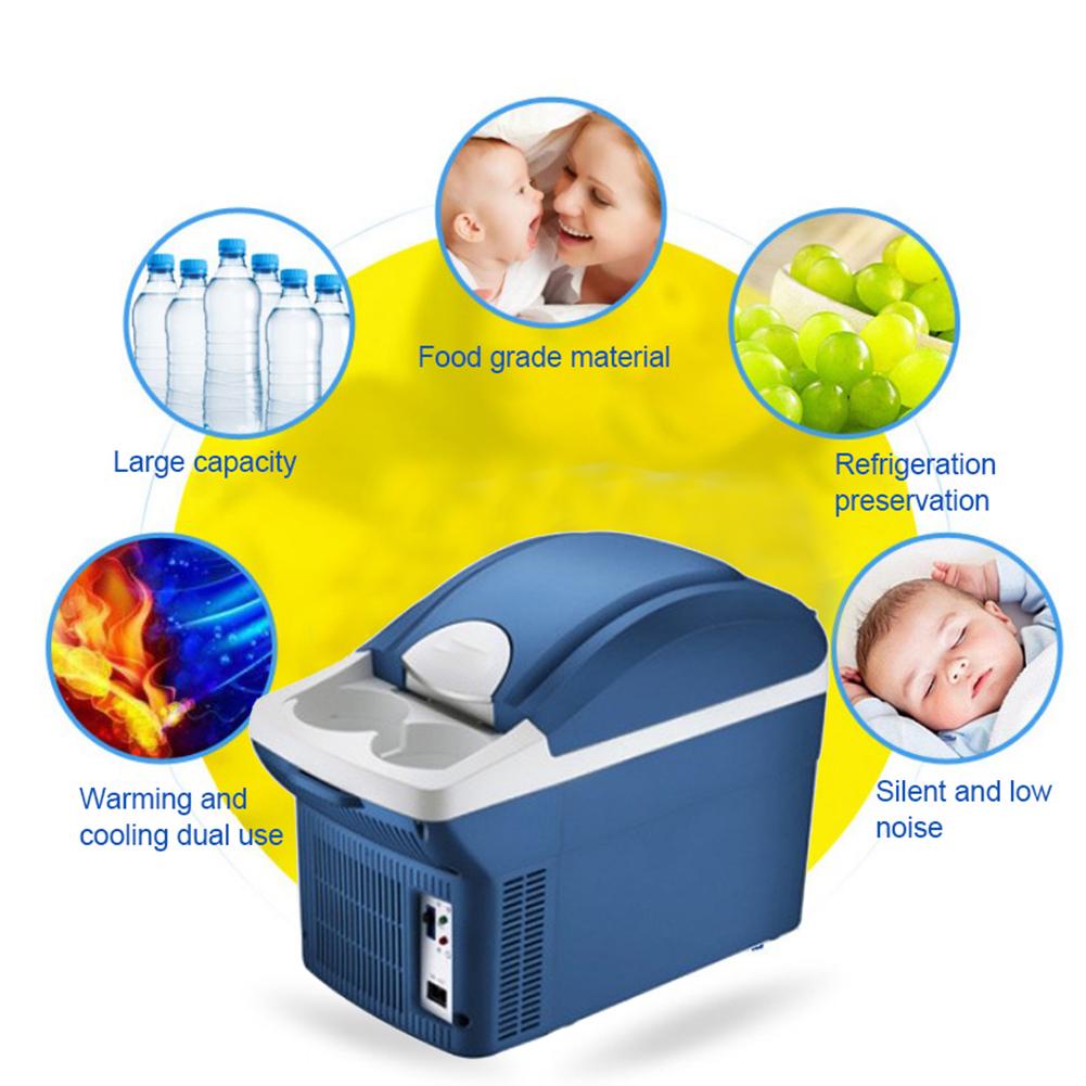 8L Mini Portable Cooling Warming Refrigerators Freezer Insulation Box Dual Use Cooler Warmer For Auto Car Outdoor Picnic Travel