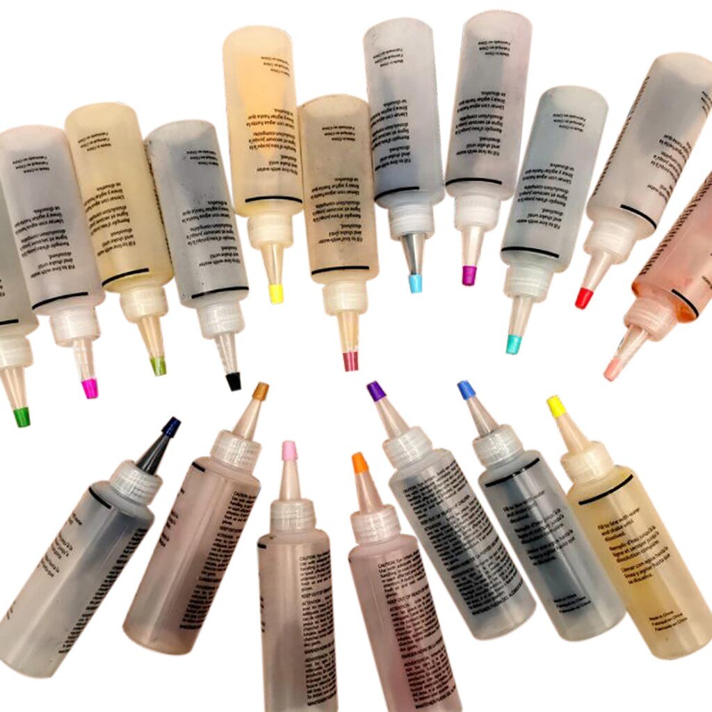 10 flessen one-step tie-dye kit meerkleurige permanente verf voor doe-het-zelf kunst kleding textiel verf kleurrijke tie-dye set 202