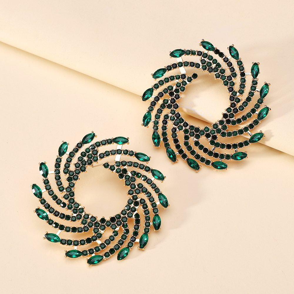 Pendientes grandes de cristal redondos con forma de flor de sol para mujer, joyería inusual de lujo para de graduación, accesorios para las orejas,: COLOR ORO ROSADO