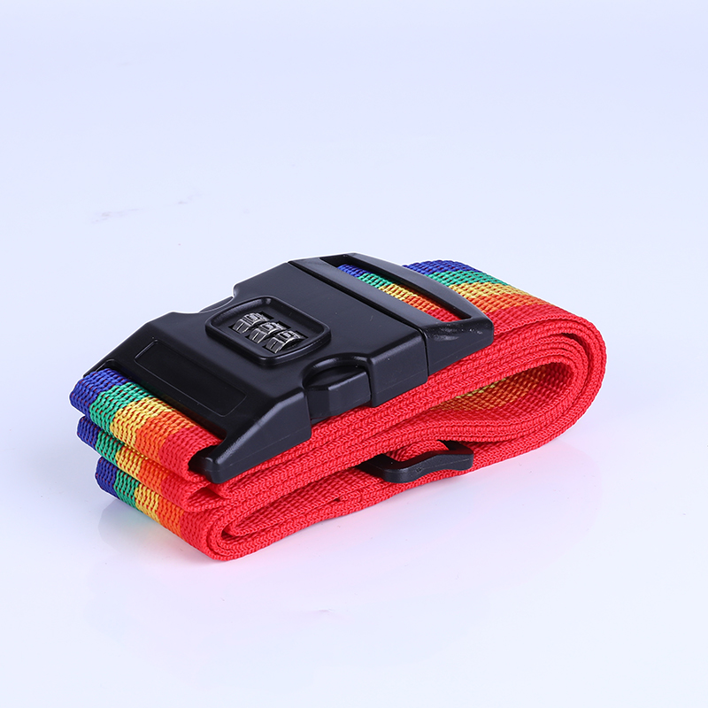 Luggage Strap Cross Strap Packing Adjustable Travel Suitcase PP Strap Luggage Belts Travel Luggage Strap: rainbow 1