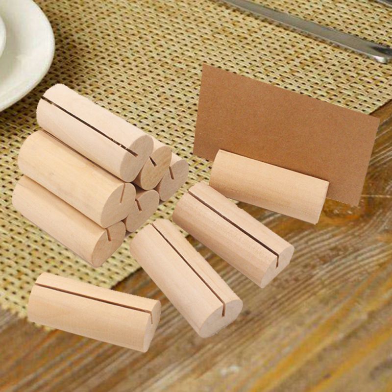 10 stk træplade kortholder base navn kort bord billede foto holder til bryllup dekorationer