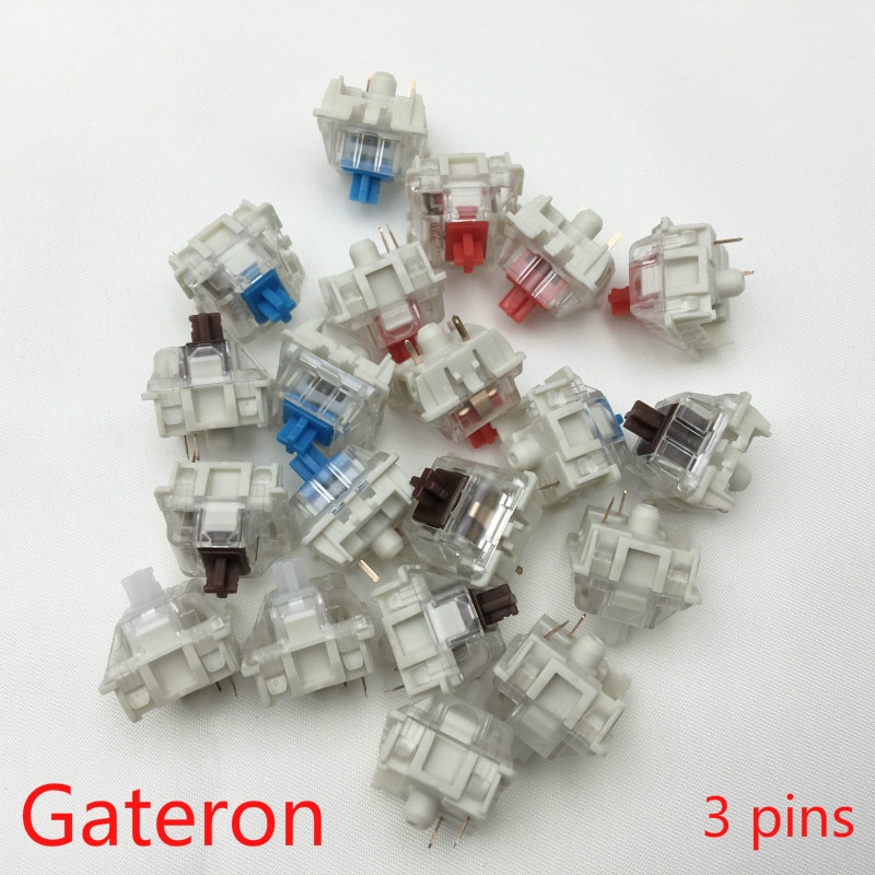 Gateron SMD przełączniki czarny czerwony brązowy niebieski jasnozielony żółty 3 piny Gateron przełącznik do klawiatury mechanicznej fit GK61GK64 GH60