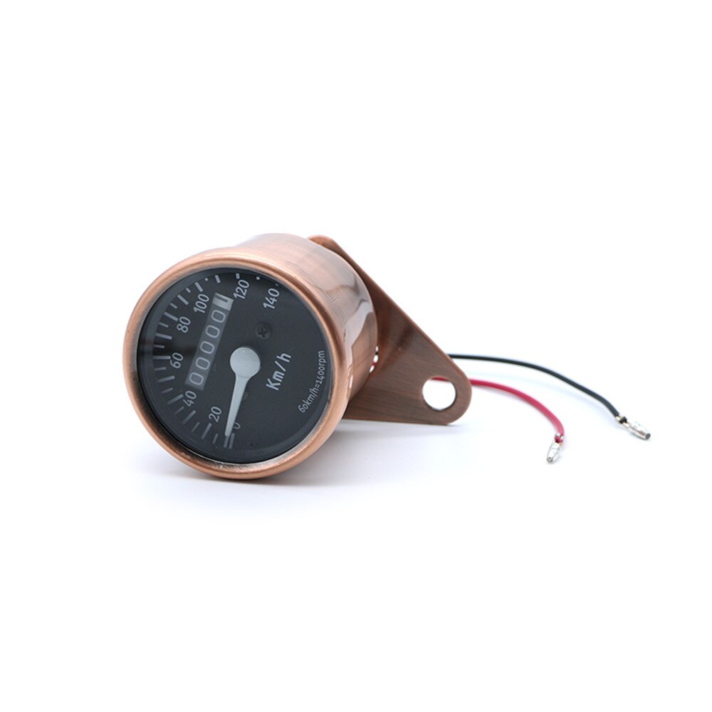 Universal DC 12V Universal Motorcycle Speedometer Odometer LED Speed Meter Gauge Motorbike Instrument km/h CAFE RACER: Copper