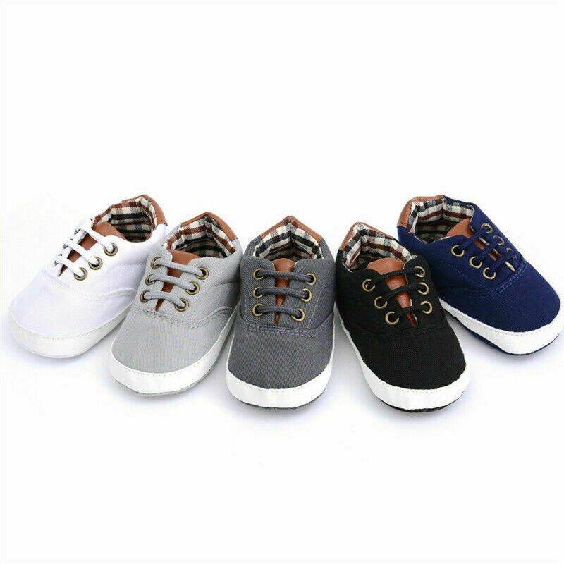 Emmababy nyfödd bebis pojkar flickor spjälsäng canvas skor småbarn barn promenad sneakers 0 ~ 18m
