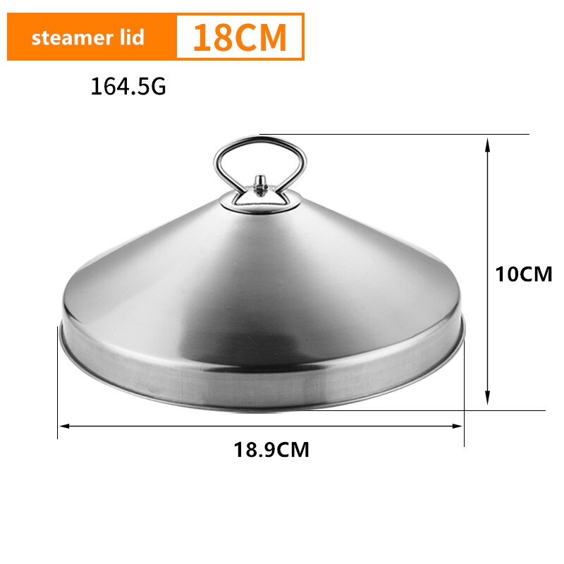 Petit cuiseur vapeur en acier inoxydable, 12-20cm, petit sac à vapeur, pour le ménage, le commerce, tiroir à vapeur pour dessert, ensemble de pâtisserie: steamer lid18CM