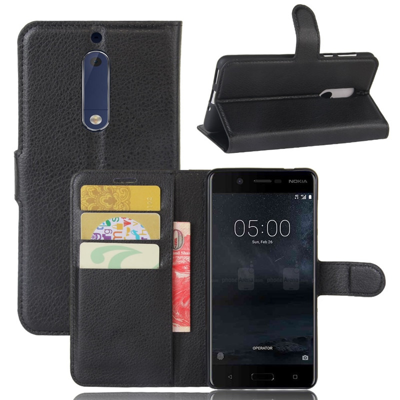 Coque portefeuille de luxe en cuir PU pour Nokia 5, 5.2 pouces, étui de protection à rabat