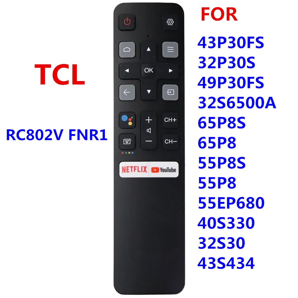 Przyciski skrótów ZLRLMHY Nowy inteligentny domowy pilot na podczerwień TCL RC802V FMR1 RC802V FUR6 RC802V FNR1 do telewizora TCL Android 4K: FIOLETOWY