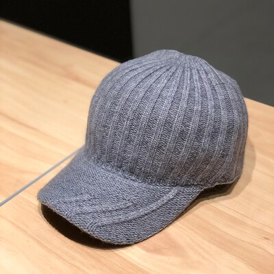 ¡Novedad de ! Gorro de béisbol de invierno de de punto cálido y grueso para hombre y mujer H35: grey3