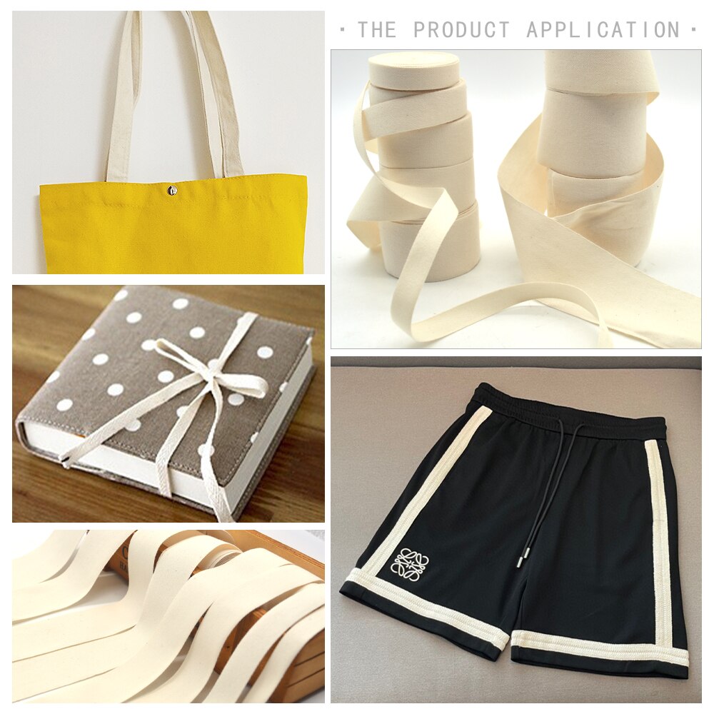 Hoogwaardige Natuurlijke Kleur Effen 100% Katoen Lint Singels Haring Bonebinding Tape Kant Trimmen Verpakking Accessoires Diy