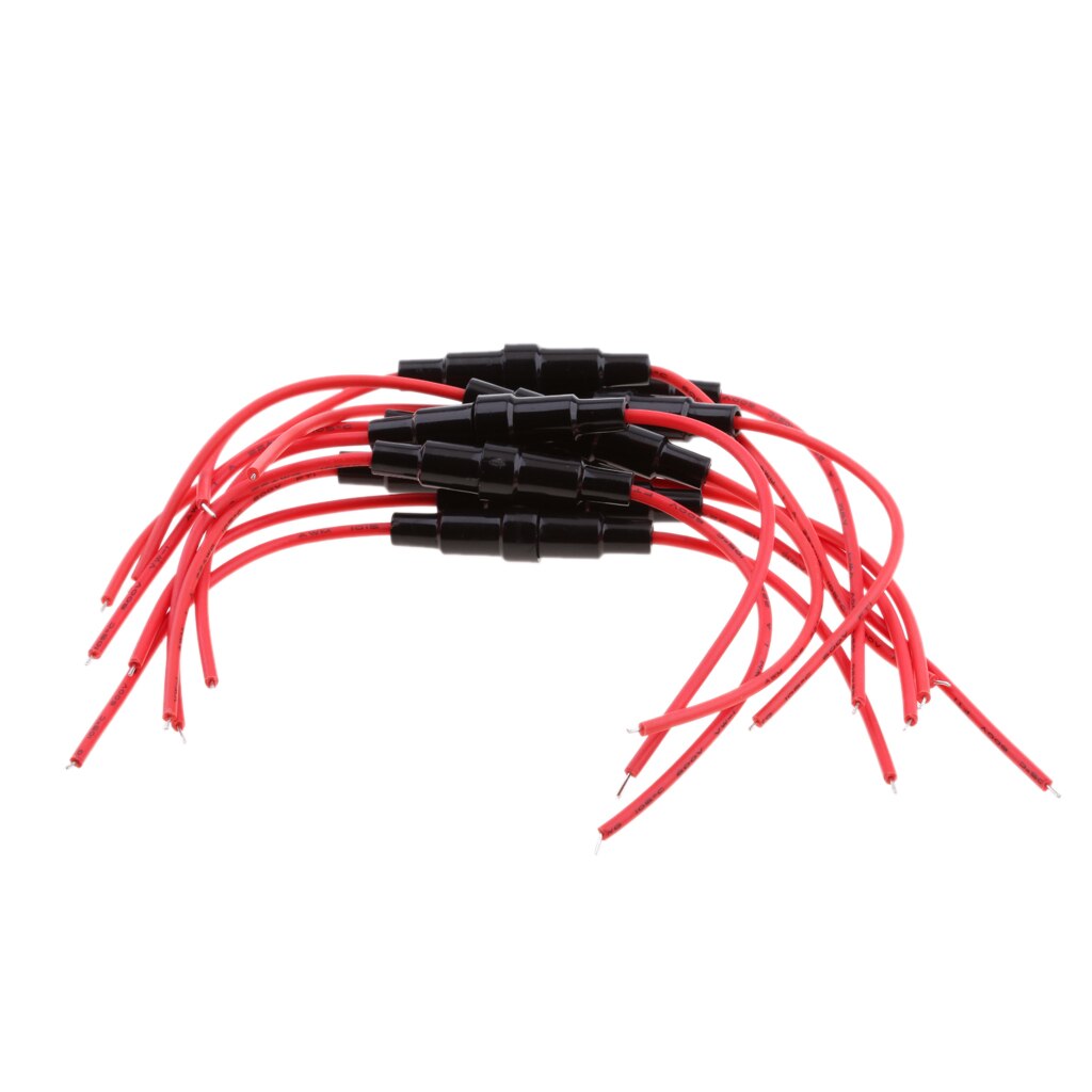 10 Uds. 220v ATC portafusibles en línea/ATO Car ATV adaptador de fusible de vidrio resistente al agua de soplado rápido con cable de 22 AWG XF30