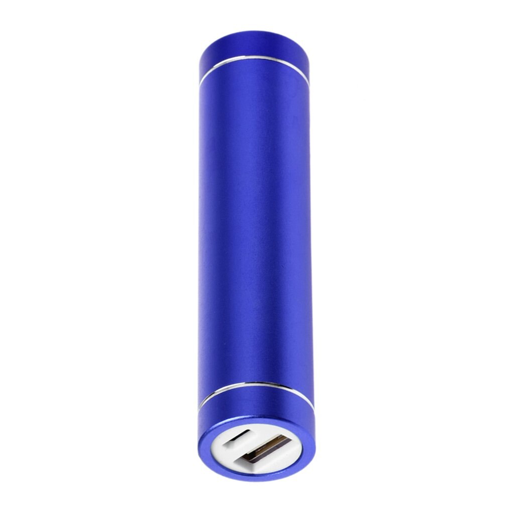Multicolor Cylinder Portable Power Bank Battery Shell 1x18650 Battery With 1pcs 5V 1A USB Charging Port: dark blue