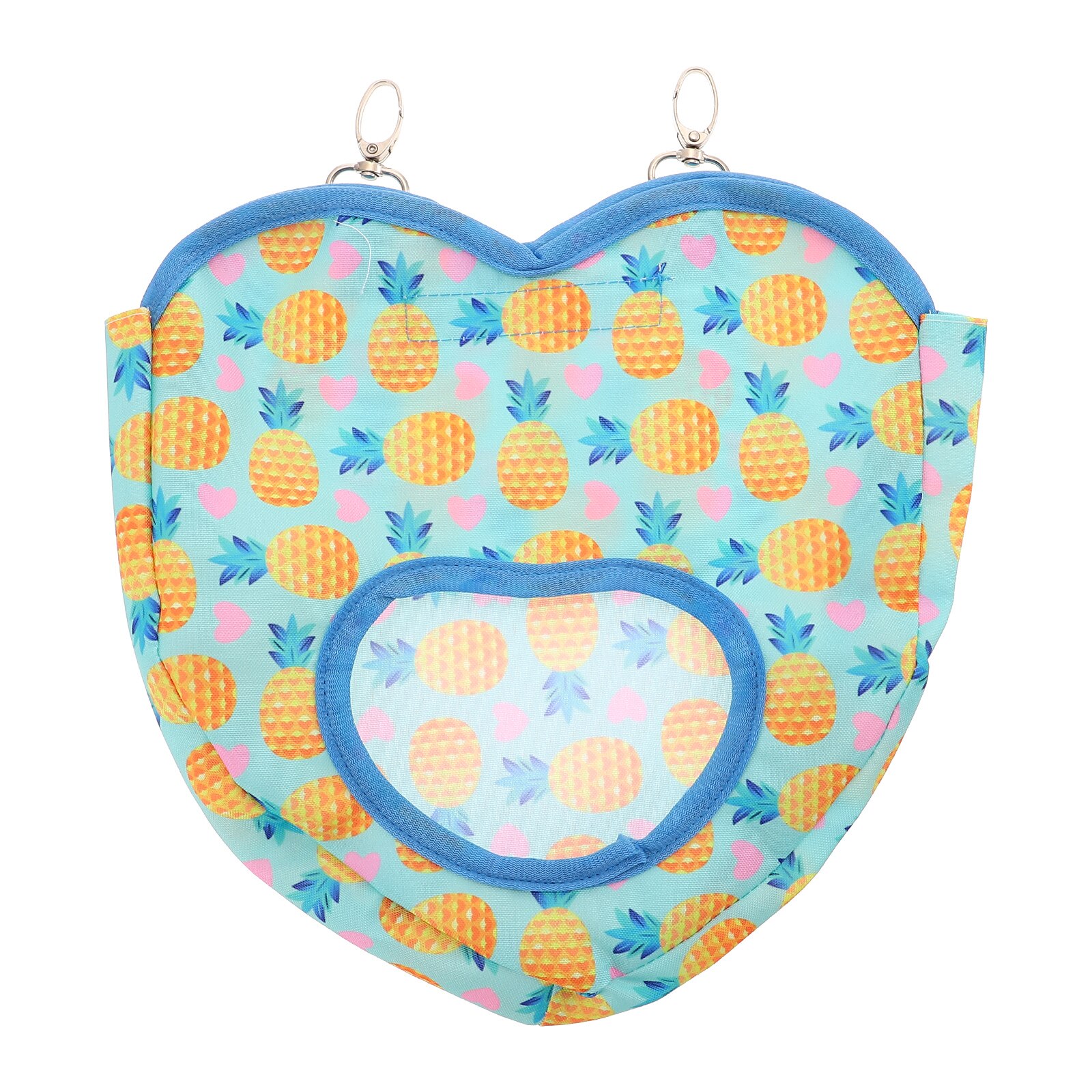 Bolsa colgante de heno, dispensador de alimentación, bolsa para Conejitos, hámsters, Chinchilla:  Yellow Blue