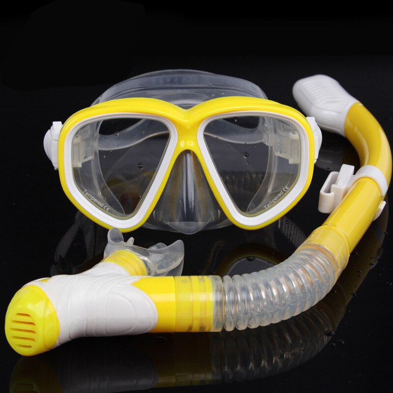 2pcs Diving Mask Dry Breathing Tube Set Snorkeling Diving Goggles Tube Kit MVI-ing: Yellow