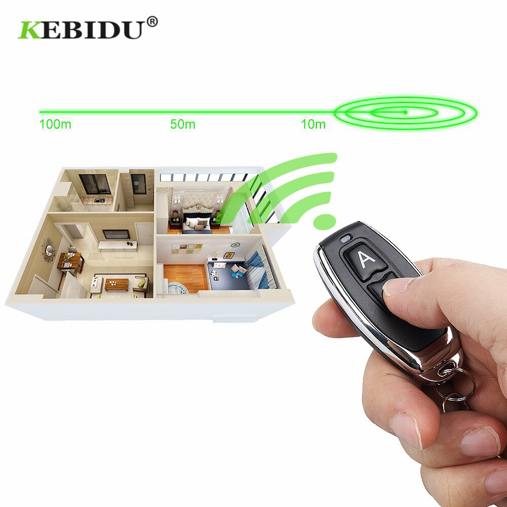 Universal 433Mhz RF Remote Control Copy 4 Channel Cloning Duplicator Key Fob A Distance Learning Electric Garage Door Controller