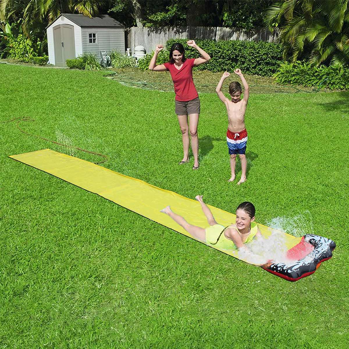 Kinderen Zomer Waterglijbaan Opblaasbare Speelgoed Sprinkler Waterglijbaan Tuin Outdoor Entertainment Waterskiën Surfplank 4.8M X 0.7M