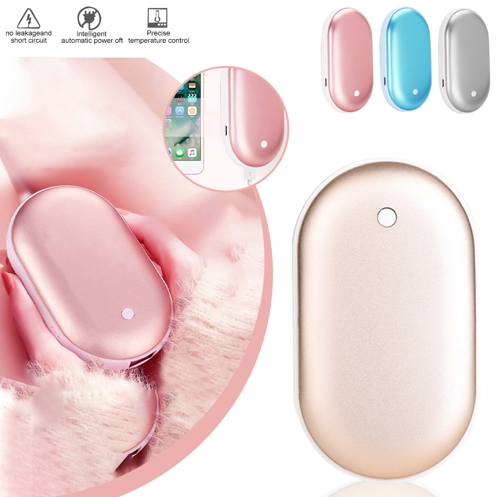 Lepwings Oplaadbare Handwarmer 2 Stuks met Oplaadcase, 14000 mAh USB Elektrische Handwarmers, Herbruikbare Zakwarmer, 3 Verwarmingsmodi, Dubbelzijdige Verwarming, Ideaal voor de Winter Buiten - Roze