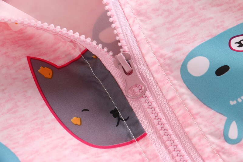 Filles d'été Mignon Veste Enfants À Manches Longues Printemps Mince Bande Dessinée Manteau Bébé Fille Rose Imprimé Fleur Vêtements D'extérieur Manteau Coupe-Vent