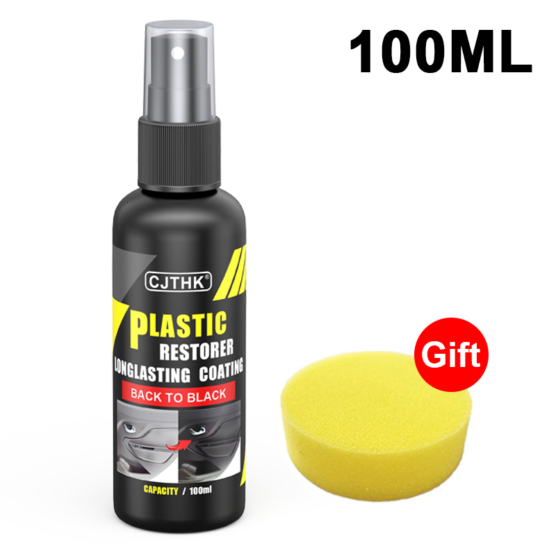 Restaurador de plástico para coche, productos de limpieza de coche con brillo negro, restauración de cuero y plástico, renovador de revestimiento de reparación y pulido automático: Blanco