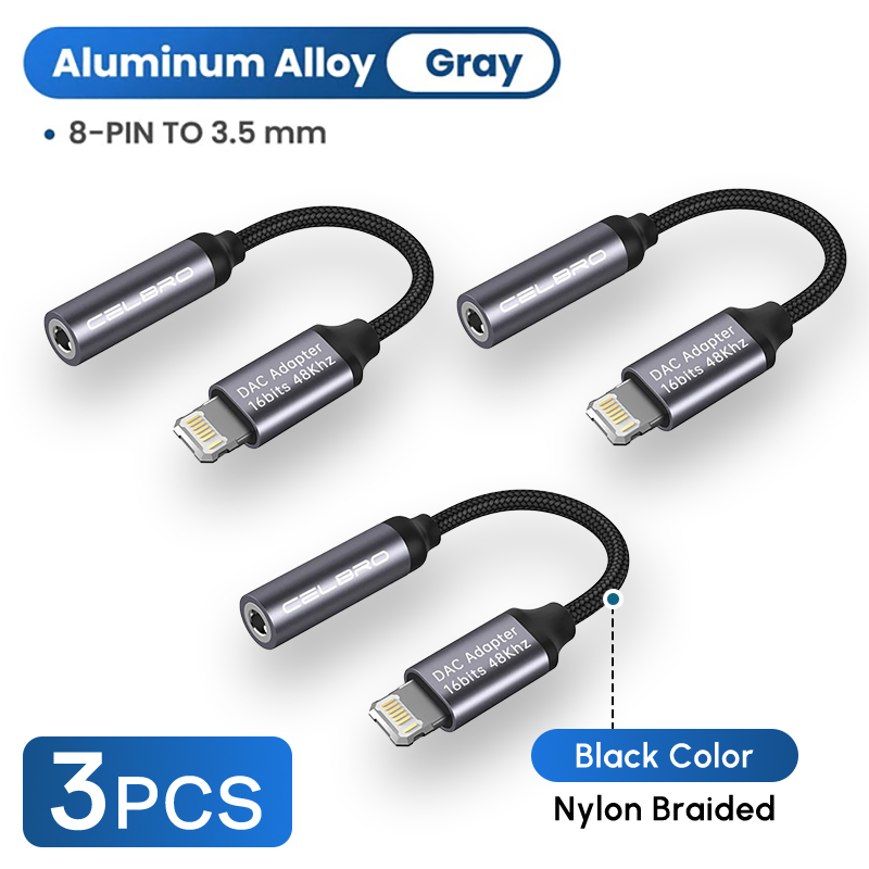 3 sztuki do 3.5mm AUX Adapter do iPhone 14 13 12 Pro Audio rozdzielacz słuchawkowy 3 5 Jack kabel do iOS 14: YELLOW