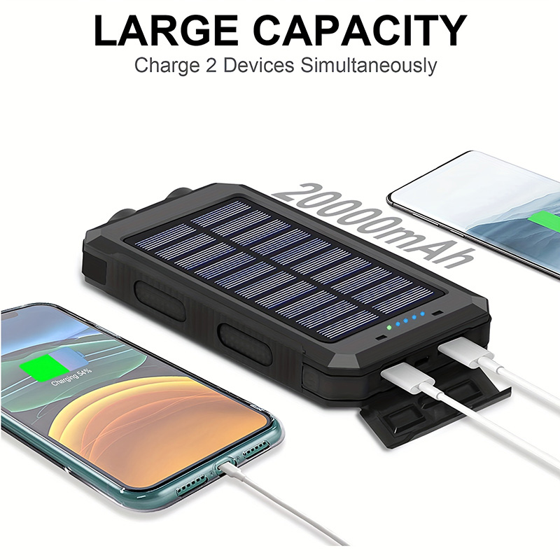 Xiaomi 50000 mah bærbar solcelle-powerbank med stor kapacitet, hurtigopladning, eksternt batteri med lommelygte til xiaomi iphone huawei