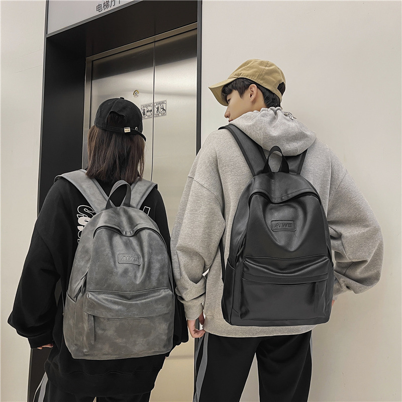 Frauen Mann Rucksack PU Leder männer Rucksäcke Mädchen Luxus Rucksack Laptop Tasche Große Kapazität Reisetasche