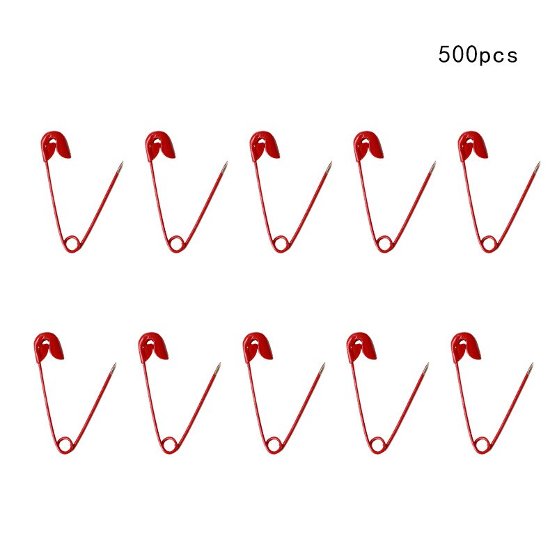 Miusie 500 Stuks Veiligheidsspelden Diy Naaien Gereedschap Accessoire Rvs Naalden Grote Veiligheid Pin Kleine Broche Kleding Accessoires: 500pcs Red