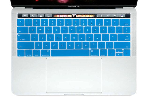Silicone Keyboard cover Protector for MacBook Pro with Touch Bar Version / Model A1706 A1707 A1989 A1990 13 15: sky blue