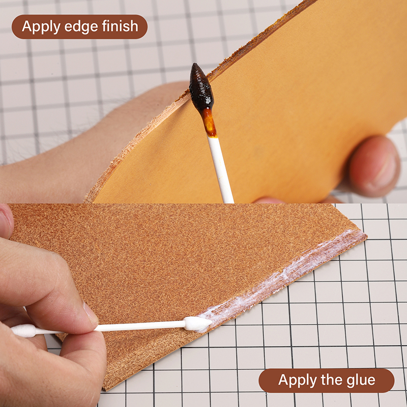 WUTA 25 hisopos de algodón, bastoncillos de esponja de doble punta, bastoncillos de algodón para teñir el acabado del borde del cuero, pintura de bordes DIY, aplicar pegamento, herramientas artesanales