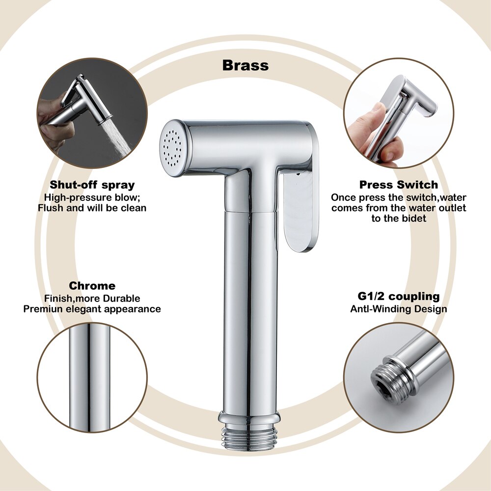 Handheld Bidet Douchekop Spuitbus Badkamer Schoon Vervangen Flusher
