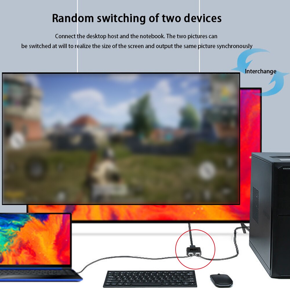 Switch HDMI - 1 Entrée 2 Sorties Bidirectionnel - 4K 3D 1080P - Alliage d'Aluminium - Plug and Play