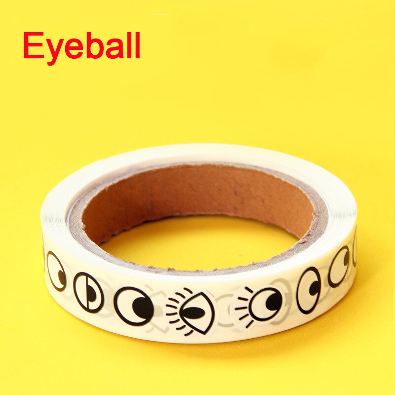825Pcs 15m Stickers For Children DIY Eyes Adhesive Paper Adhesive Tape Kindergarten Handmade Color Eyeballs: Black and White Eye
