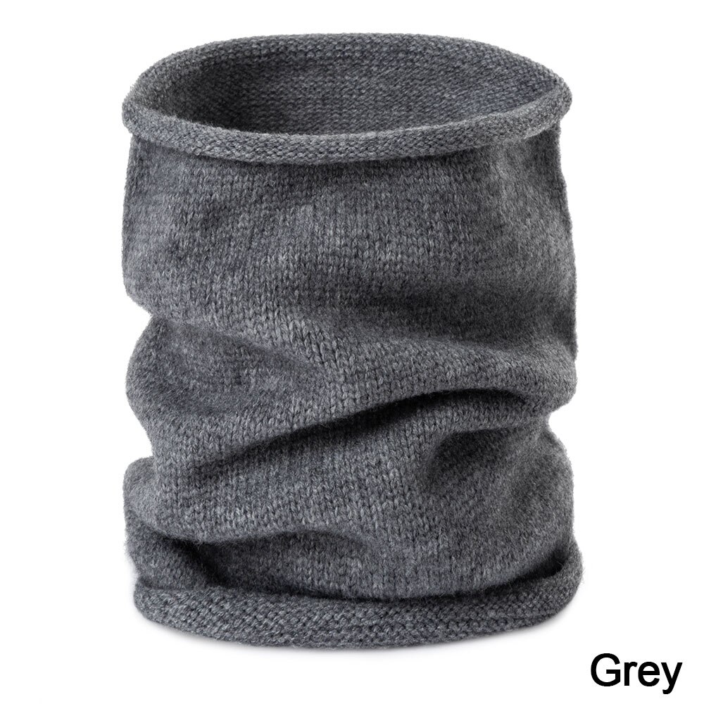 REAKIDS Inverno Sciarpa Del Bambino Per Le Ragazze E Ragazzi Carino Addensare Caldo O Anello Delle Donne Del Collare di Colore Solido del Cotone Lavorato A Maglia Sciarpa per L'uomo: grey