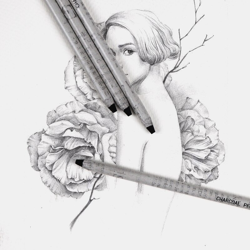 LOTORY 6811 węgiel ołówki 12 sztuk szkic długopisy węglowe miękkie ręcznie łza węglowego długopis narzędzie robić rysowania malowanie artykuły papiernicze