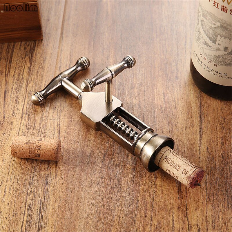 NOOLIM 1Pc Zinc Alloy Wine Opener Rotary Lever Retro Bottle Corkscrew Openers Cork Puller Remover Champagne Opener Bar Tool