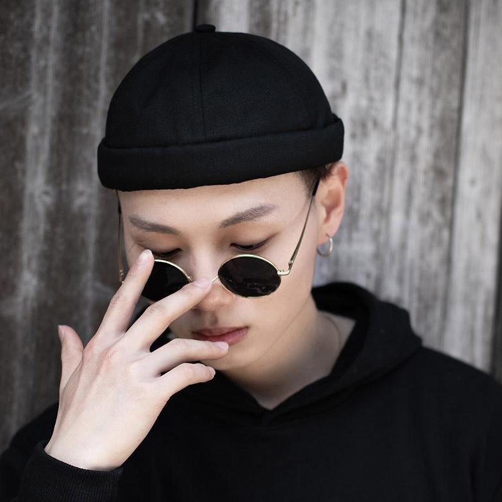 Men Women Retro Dome Melon Brimless Beanie Cap Skullcap Sailor Cotton Mechanic 6 Trendy Color Panels Docker Hat Casua Q2M8