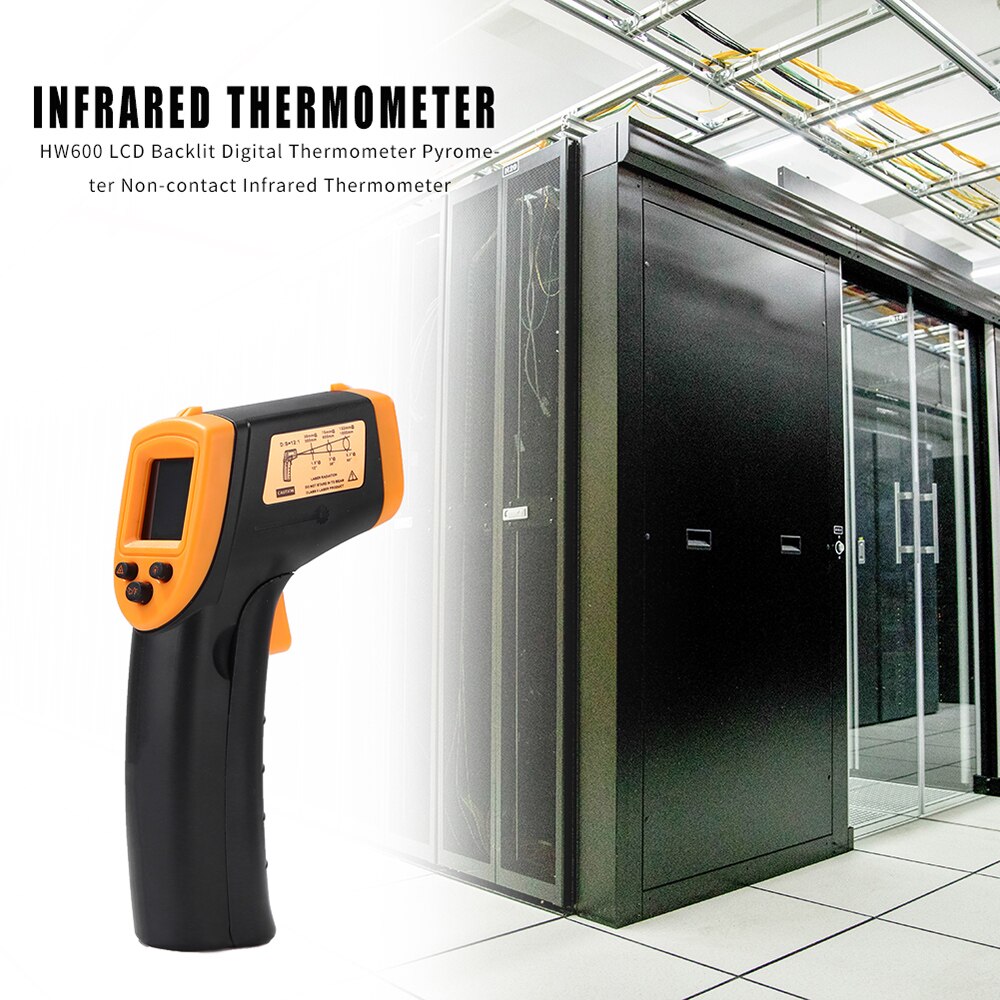 Infrarood Thermometer HW600 Handheld Non-contact Display IR-LCD Temperatuur Meter Pyrometer Hygrometer Ir Industriële Thermometer