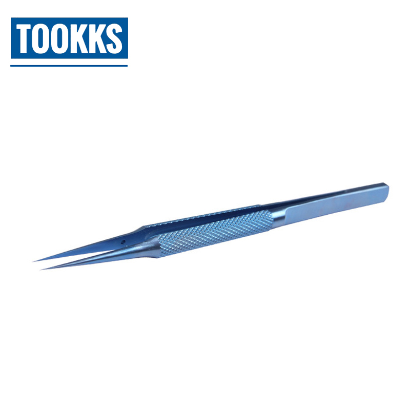 Pinzas profesionales de aleación de titanio, 0,15mm, borde preciso, recolector de huellas dactilares, pinzas de curva recta para reparación de iPhone
