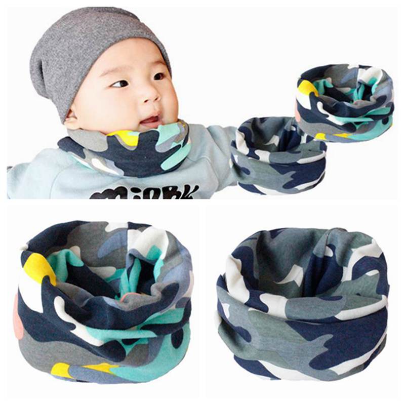 Camo Print Baby Scarf Autumn Winter Baby Boy Girl Bibs Collar Kids Cotton O Ring Neck Scarves