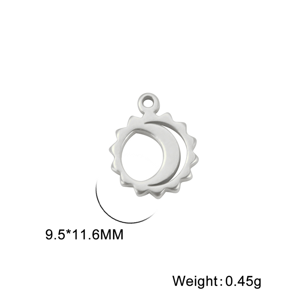 10 pz/lotto Piccoli Ciondoli tutto'ingrosso per Collane Bracciali Pendenti in Acciaio Inox Accessori per La Produzione di Gioielli Fai Da Te Componente: Rhodium placcato